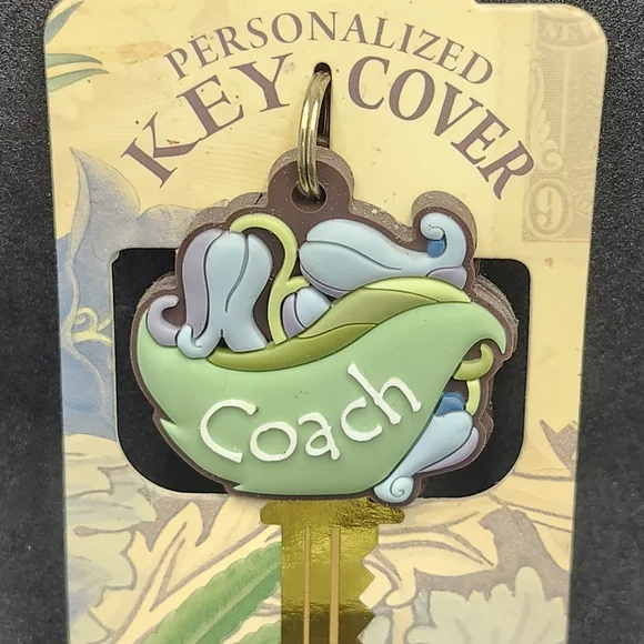 Coach Personalized Key Cover with Leaf Design - Picture 1 of 2